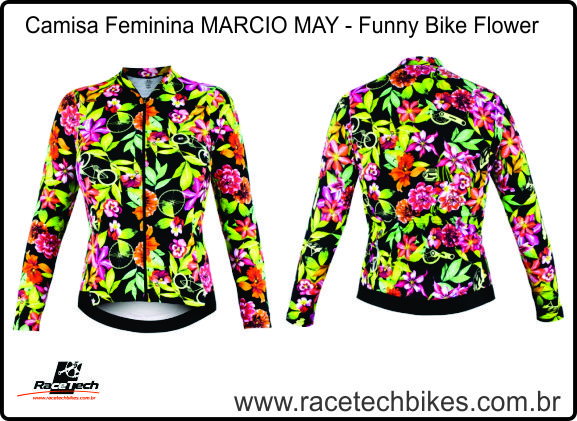 Camisa ML Feminina - MARCIO MAY Bike Flowers