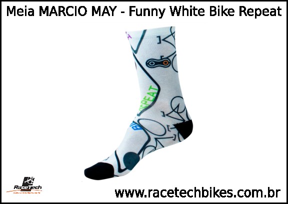 Meia MARCIO MAY (Funny White Bike Repeat)