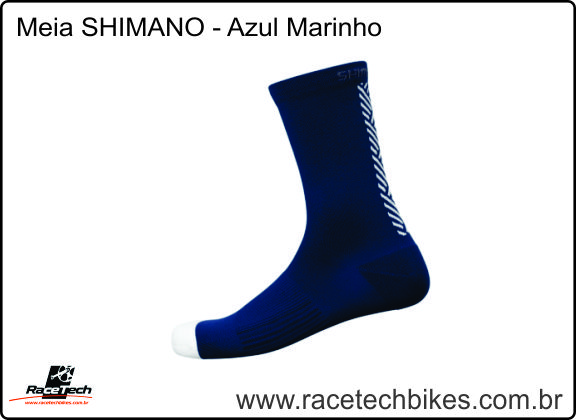 Meia SHIMANO - Cano Alto (Azul Marinho)